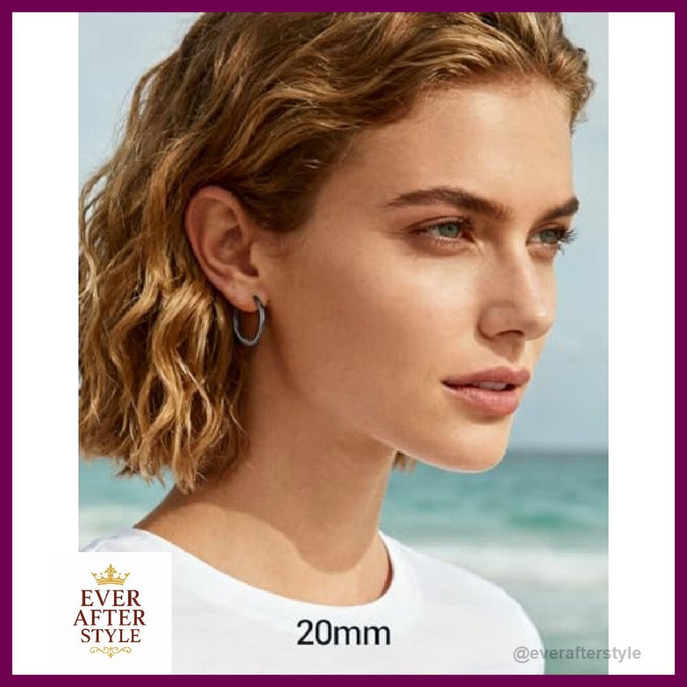 Hypoallergenic Hoop Earrings Stackable Minimal Ch… - image 3